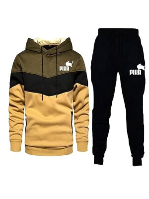 Patchwork Sport Suit set Long Sleeve Men Sportswear
