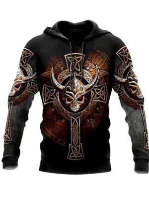 Viking Retro Style 3D Printed Long Sleeve Men Hoodie