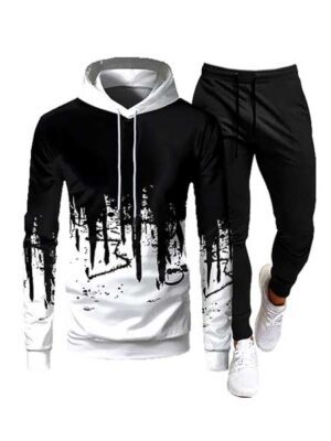 Retro Style Hoodie + Pants Long Sleeve Men Sportswear