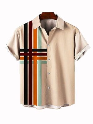 Summer Beach Style 3D Printed Short Sleeve Men Shirt