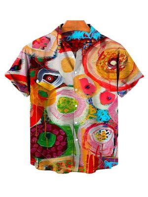 Hawaiian Camisa Floral Print Short Sleeve Men Shirt