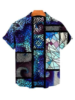 Hawaiian Vintage Floral Print Short Sleeve Men Shirt