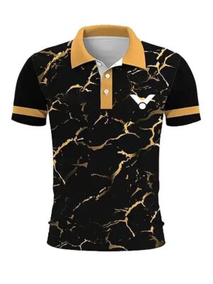 Fitness Sports Style 3D Printed Short Sleeve Polo Shirt