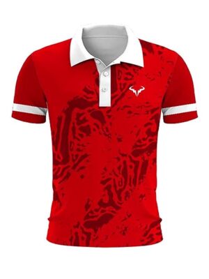 Retro Style Printed Breathable Short Sleeve Polo Shirt
