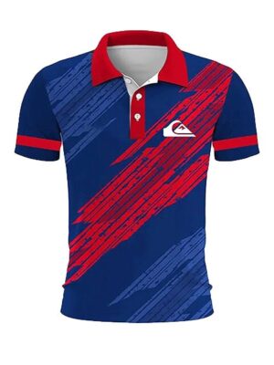 Summer Golf Wear Style Print Short Sleeve Polo Shirt