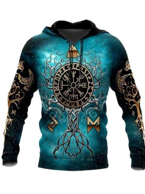 Viking Mythology 3D Printed Long Sleeve Men Hoodie