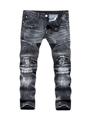 Street Smart Style Straight Ripped Men Denim Jeans
