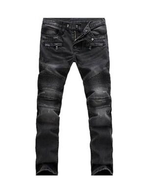 Worn Ripped Casual Straight Style Men Denim Jeans