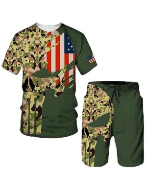 Veteran Commando 3D Printed Short Sleeve 2 Piece Set