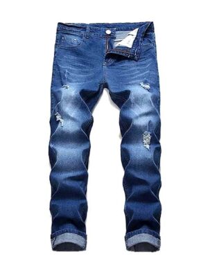 Trendy Spring Casual Style Straight Men Denim Jeans