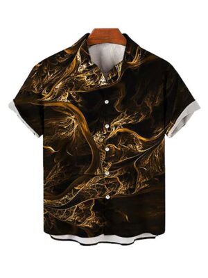 Hawaiian Lightning 3D Printed Short Sleeve Men Shirt