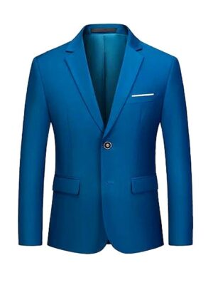 Solid Color Style Lapel Design Long Sleeve Men Blazer