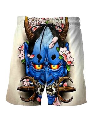 Samurai Armor 3D Graphic Print Beach Style Men Shorts
