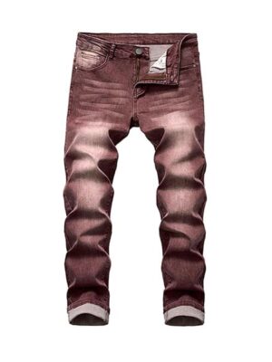 Retro Design Casual Straight Style Men Denim Jeans